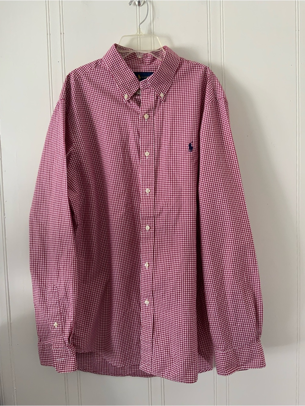 Ralph Lauren Pink & White Gingham Button-Down Shirt